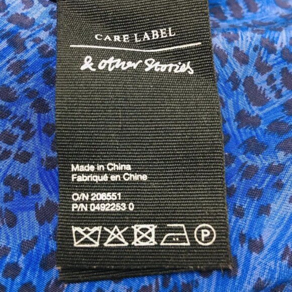 & Other Stories Leopard Print Midi Slip Dress Sz 0 Adjustable Straps Side Slits - Picture 13 of 15